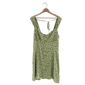 Reformation Green Lorelei Samantha Floral Print Mini Dress Size 12‎